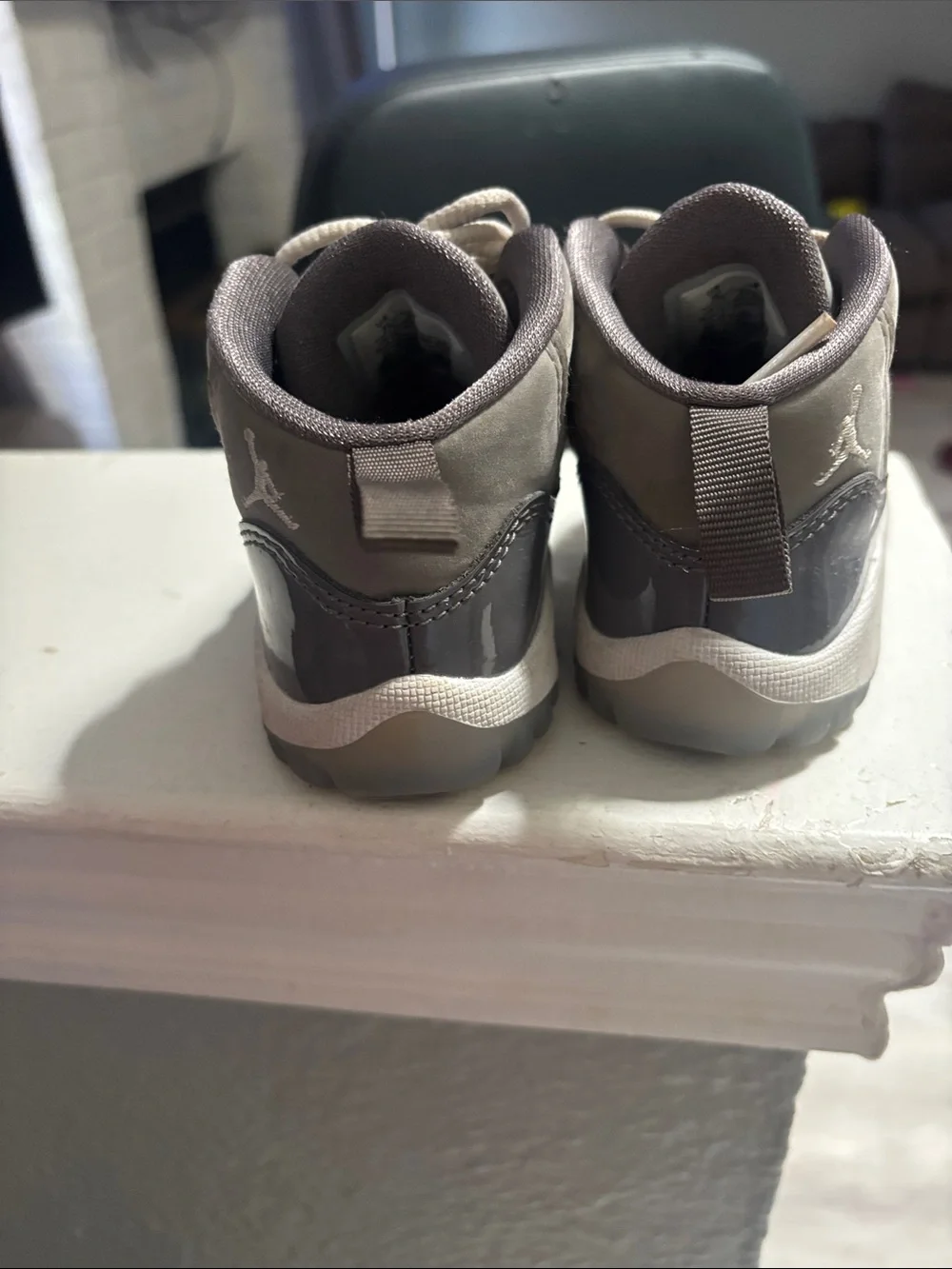 Jordan Kids Grey and White High-Top Sneakers